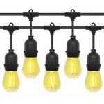 IP55 1W Outdoor Patio Solar String Lights Edidon Bulbs Warm White for sale