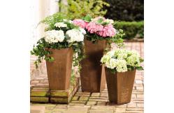 China 40cm Height Fiberglass Artificial Plant Pot For Garden Decoration supplier