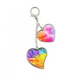 Double Hearts Sublimation Keychain Blanks Personalized Zinc Alloy Bag Buckles for sale