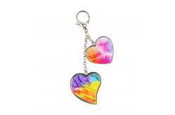 China Double Hearts Sublimation Keychain Blanks Personalized Zinc Alloy Bag Buckles supplier