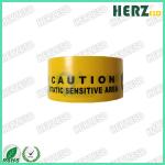 ESD PVC / PE Antistatic Adhesive Warning Tape With Yellow Color And Black Painting for sale