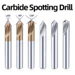 TiN Coating CNC Spot Drill Bits Diameter 4 6 8 10mm For Stainless Steel Aluminum Drilling for sale