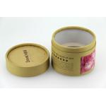 Eco Friendly Brown Kraft Paper Cans Packaging With Sponge For Cosmetics for sale