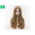China Brown No Bangs Synthetic Water Wave Long Hair Wigs For African Women manufacturer