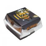 Food Industrial Custom Logo Burger Boxes in Eco-Friendly PVC Kraft Cardboard for Fast Food Parties Events for sale