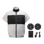 Light Gray Black Cooling Fan Vest S/M/L/XL/XXL/XXXL Optinal With 6700mAh Battery for sale