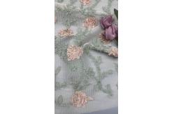 China Eｍbroidered Lace Fabric 100% Polyester Mesh Ground for Wedding Dress supplier