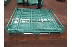 China Movable 1 Ton Capacity Metal Pallet Cages With Steel Slabs supplier