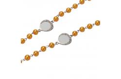 China Custom Rosary Necklace Jewellery Blanks Sublimation Blank Rosary Beads Necklace supplier