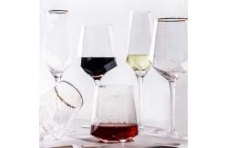 China Clear Crystal Wine Glasses Diamond Shaped Lead Free Goblet OEM Service supplier