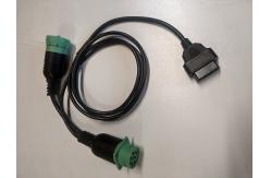 China Green Deutsch 9-Pin J1939 Male to OBD2 OBD-II Female and J1939 Female CAN Bus Y Cable supplier