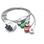 Compatible Northeast ECG Holter 3 Leads 5 Leads cable 1metre AHA IEC With Snap Clip for Patient Monitor for sale