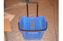 China New Virgin HDPP Plastic Folding Storage Trolley Basket with Movable Wheels supplier