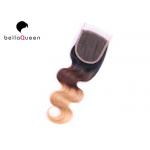 Three Tones Body Wave Human Hair Lace Closure With 4x4 Lace for sale