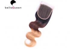 China Three Tones Body Wave Human Hair Lace Closure With 4x4 Lace supplier