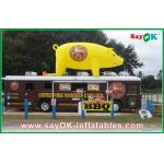 BBQ Shop Custom Inflatable Products L5m Giant Yellow Inflatable Advertising Pig for sale