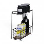 2 Tiers Standing Type Wood Element Mdf Modern Design Household Multifunctional Stylish Metal Kitchen Organizer for sale