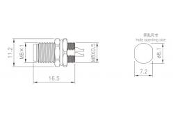 China IP67 Waterproof Industrial M8 Male Front Mount Socket With 3/4pin Screw Terminal supplier