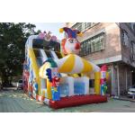 Funny PVC Digital Painting High Inflatable Dry Slide Circus Clown for sale