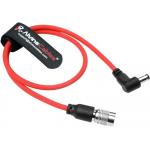 Alvin's Cables Ultra Flexible Hirose 4 Pin Male to DC Right Angle 5.5MM x 2.5MM Braided Power Cable for Blackmagic's cinema camera 4k, for Sound Devices 633|644|688, ZOOM F8 Recorder, 45cm|17.7in, Red for sale