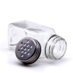 4Oz Empty Square Transparent Glass Spice Jar With Bamboo Wood Lid for sale