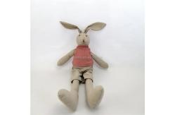 China ODM OEM Plush Stuffed Bunny Toys Cotton Linen Custom Long Leg Easter Rabbit Toys supplier