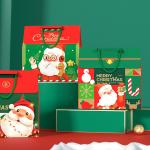 Custom Luxury Christmas Gift Box Packaging With Handle 157g Art Paper 1000g Cardboard for sale