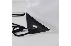 China PU Corner 210D White Waterproof Polyester Drawstring Bags supplier