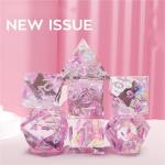 Pink crystal Resin Boarding Dice Set Dragon and Dungeon for sale