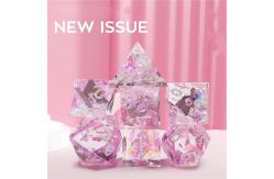 China Pink crystal Resin Boarding Dice Set Dragon and Dungeon supplier
