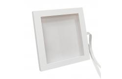 China Square Book Shaped PVC Clear Top Window Magnetic Cardboard Packaging Box With Ribbon supplier