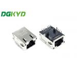 8p12 Rj45 Pcb Jack Shielded 1 Port RJ45 Modular Socket PA66 With LED for sale