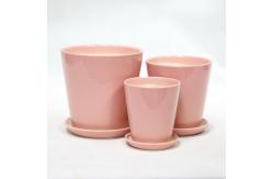 China Glossy Glazed Decorative Flower Ceramic Pots Easy Cleaning supplier