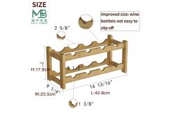 China Bamboo Double Layer Wave Wine Rack For Bar Storage supplier