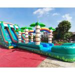 Long Palm Tree Bounce House Pool Inflatable Water Slide for sale