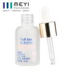 Screen Printed Glass Oil Dropper Bottle 15ml Flat Shoulder Cosmetic for sale