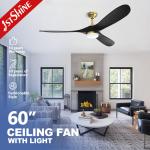 60 Dimmable LED Ceiling Fan with Nordic Style and Dimmable Lighting in Modern Design for sale