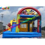 Customized Elmo And Sesame Inflatable Bouncer Slide , Jumping Slide With Pool for sale