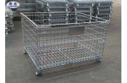 China Folding Stackable Industrial Wire Containers Pallet Cage With U Shaped Channel supplier
