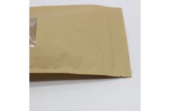 China Doypack See Through Pouches 180 Microns Brown Paper Bags With Clear Window supplier