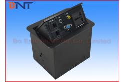 China Black Video Desktop Pop Up Plug Socket For Luxury Conference Table supplier