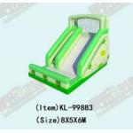 Green And White Inflatable Slides For Fun And Safety In Children Play