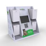 Retail Store Cardboard Display Stand Pet Food Paper Display Stand With LCD Screen for sale