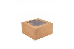 China Cookie Baking Takeaway Paper Box , Sustainable Cake Box With Window Lid supplier