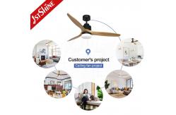 China Wobble Free 3 Solid Wood Blade Ceiling Fan With Remote Control supplier