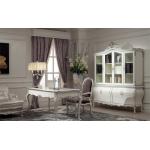 Glossy Royal Classic Home Office Desks Luxurious Wooden White Writing Table And Chair for sale