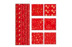 China Red Gift Wrap Paper Roll 2m with Gold Brand Logo Design supplier