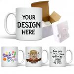 11 Oz Porcelain Ceramic Coffee Cups White Color With Custom Logo for sale