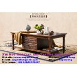 China Square living room double storey drawer antique hardware handle coffee table for sale