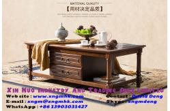 China Square living room double storey drawer antique hardware handle coffee table supplier